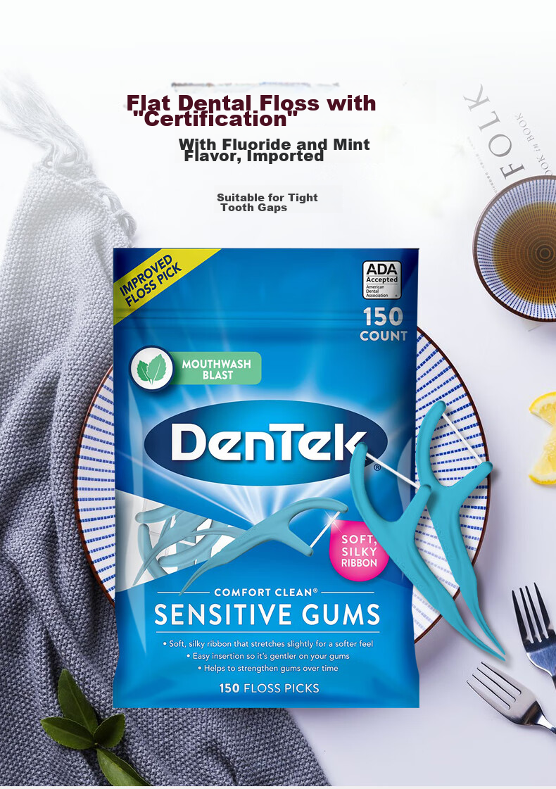 Detaike Dental Floss Picks, 150 Count, Flexible Flat Thread Ultra-Slim Smooth, Orthodontic Interdental Floss Box Toothpicks Portable with Fluoride Mint Flavor 3