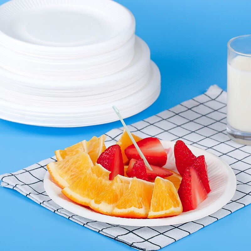 SHUANG YU Disposable Plates [6 Inches * 50 Pieces], Biodegradable Paper Plates, Cake Plates, Handmade Plates, Picnic Plates, Tableware
