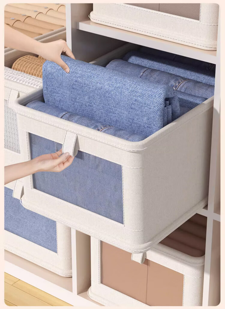 ZUO ZHUAN JIAO Clothes Storage Box, Garment Organizer for Home Use, Closet Box, Storage Solution, Sorting Box, Storage Basket, Set of 2 5
