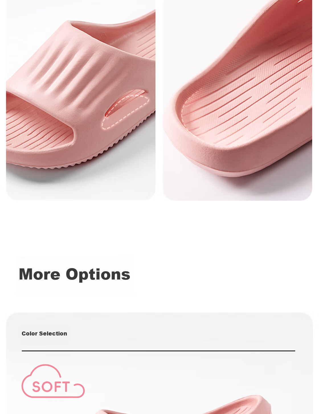 MINISO Soft Cloud Series Bathroom Slippers, Pink, Size 37-38 17