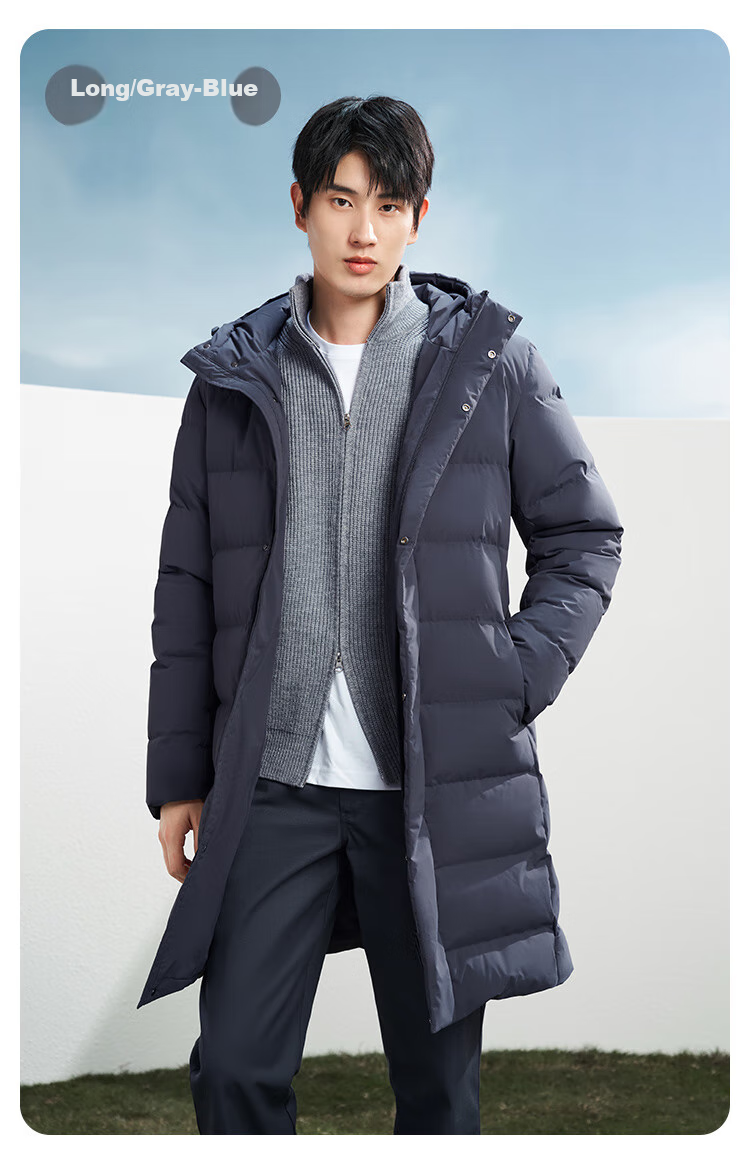 JD Original down Jacket for Men, Duck Down Thickened Cold-Resistant Workwear Puffer Coat Water-Repellent Winter Mid-Length Black Coat Size S 26