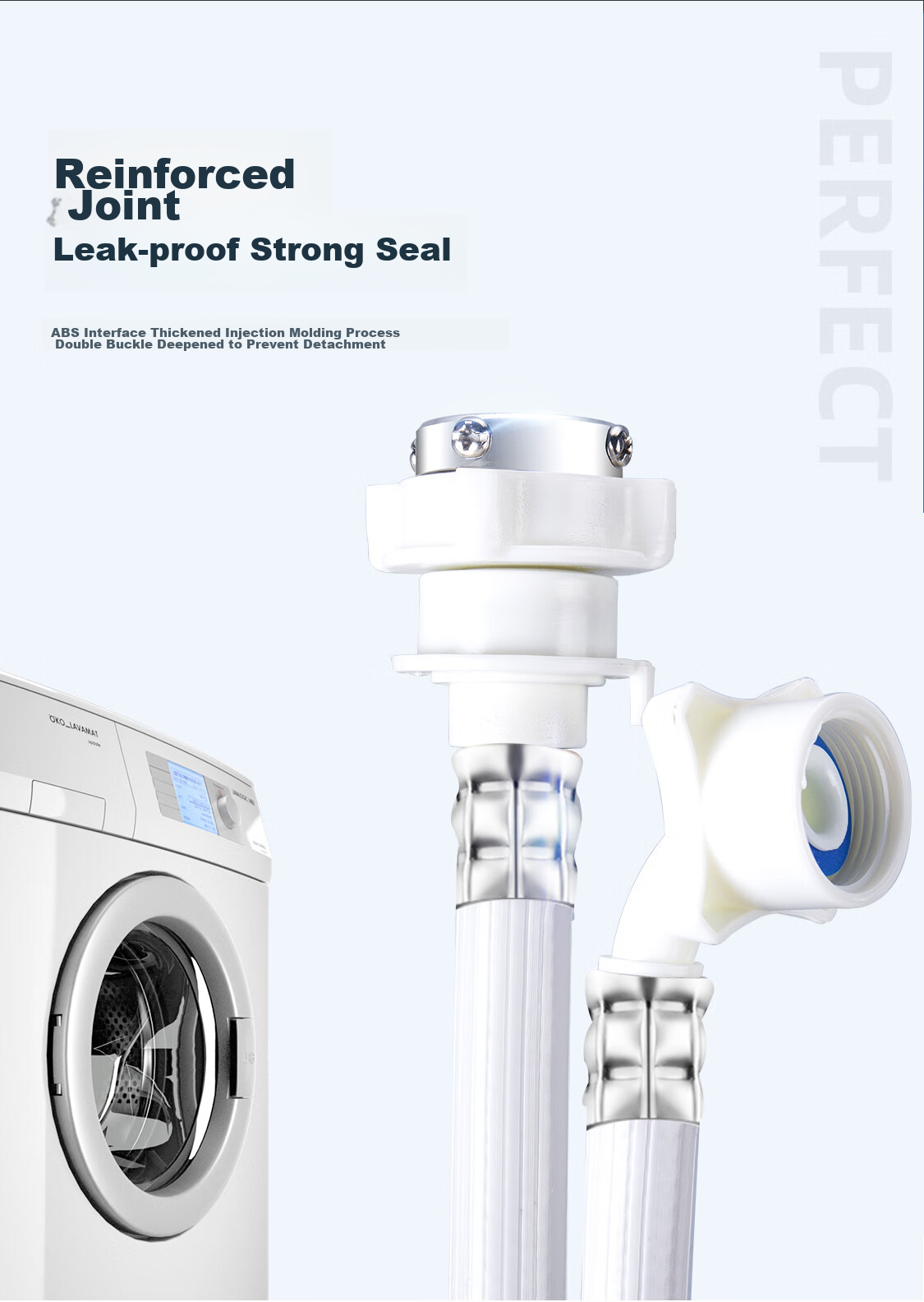 Beishi Washing Machine Inlet Hose, Thickened Universal Drum And Impeller Washing Machine Inlet Hose, Extended Water Inlet Pipe, Water Supply Extension Hose Connector Accessories, White 5 Meters 8