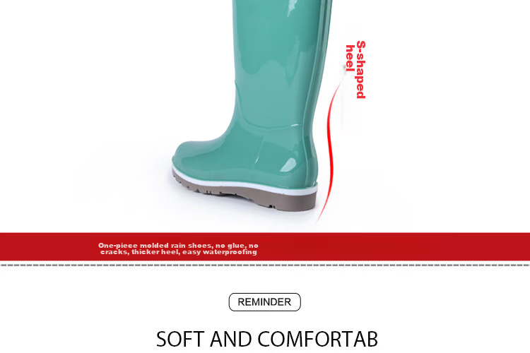Pinzhide Women's Tall Rain Boots, Waterproof And Non-Slip, Wear-Resistant to Acid And Alkali, Flood Prevention Rubber Shoes with Breathable Lining, Blue, Size 36 9