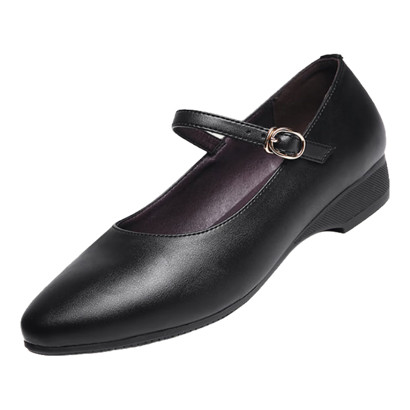 Chuwang Women's Flat Chef Shoes, Waitress Standing Work Shoes, Non-Slip Soft-Soled Kitchen Shoes, 2005 Black, Size 40