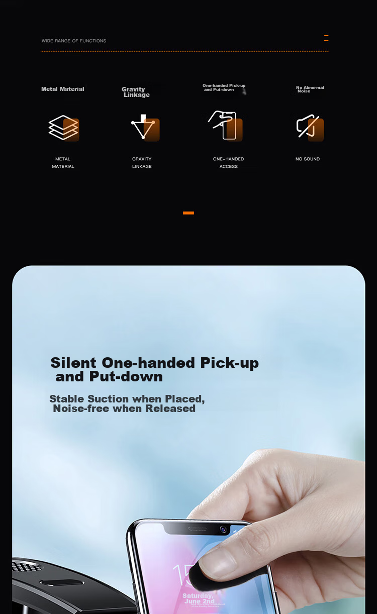 Leeioo Car Phone Holder, Universal Magnetic Gravity Sensor Suction Cup, Center Console Multifunctional Navigation Mount 3