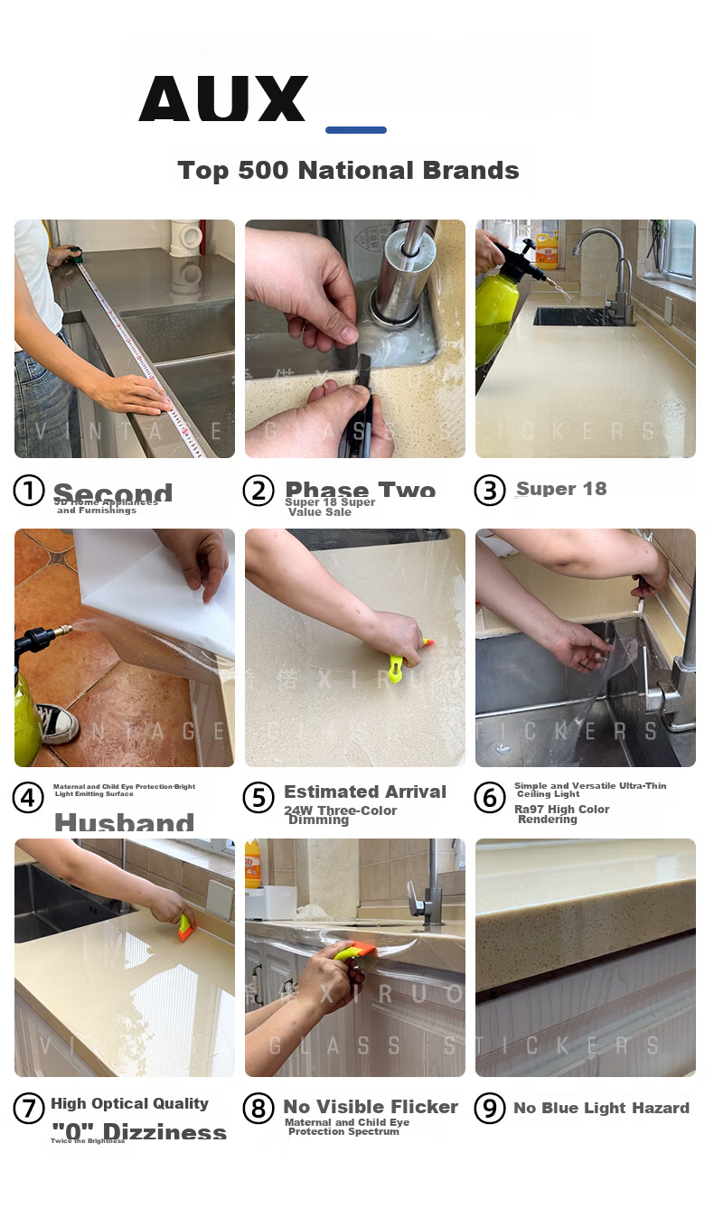 Xiruo Quartz Kitchen Countertop Protective Film, Marble Self-Adhesive Transparent Oil-Proof Sticker, Heat-Resistant Stove Top Protective Film 9