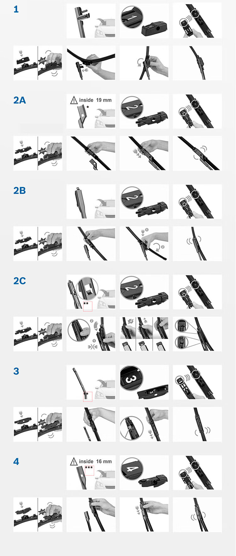BOSCH Shenyi Six-In Wiper Blade, 23 Inches Single Pack (Multi-Functional Interface, Consult Customer Service for Vehicle Compatibility) 10