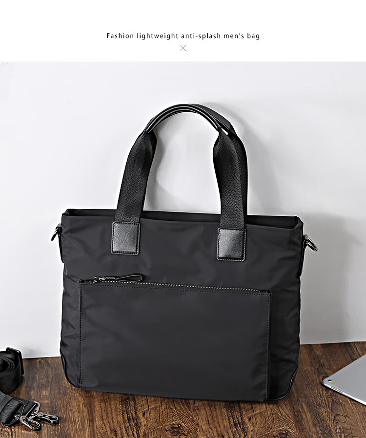 Pabojoe Men's Handbag, Business Briefcase, Large Capacity Laptop Bag, Document Bag, Shoulder Crossbody Bag 2