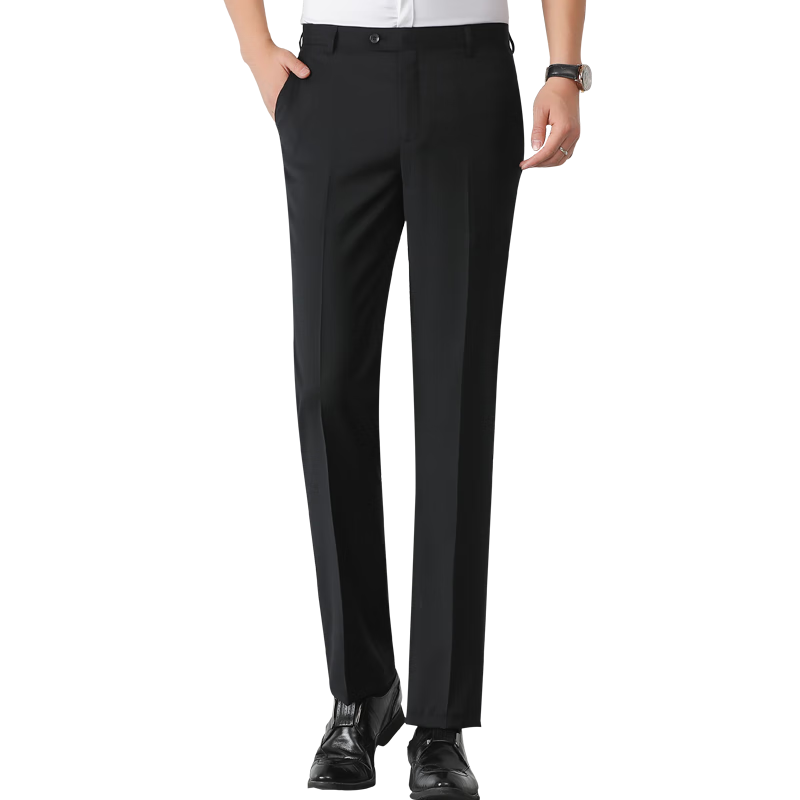 Hodo [Ice Silk Cool Touch] Men's Dress Pants, Cool Silky Breathable Smooth Slim-Fit Mid-Rise Trousers