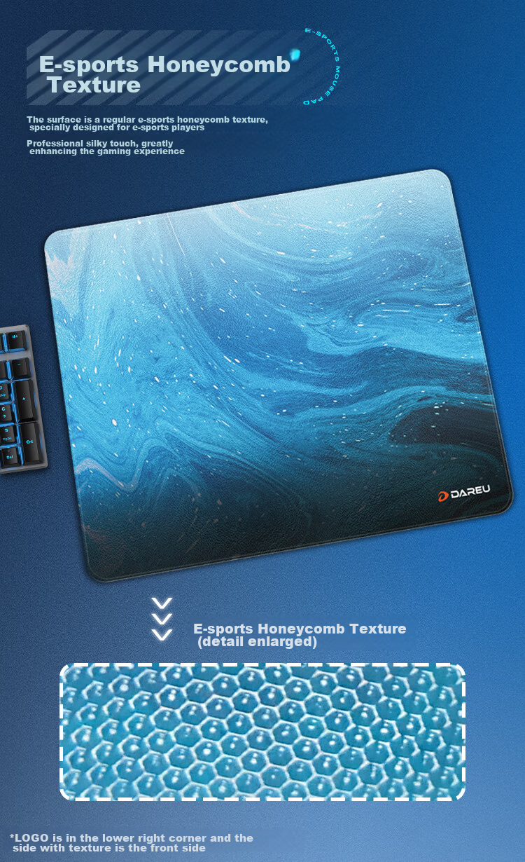 DAREU Full Steel Tempered Micro-Etched Photovoltaic Glass Mouse Pad, FPS Smooth Gaming E-Sports Mouse Pad, Waterproof Sweat-Resistant Large Size CSGO/Valve/Professional Grade Desk Mat, Cloud Flow 3
