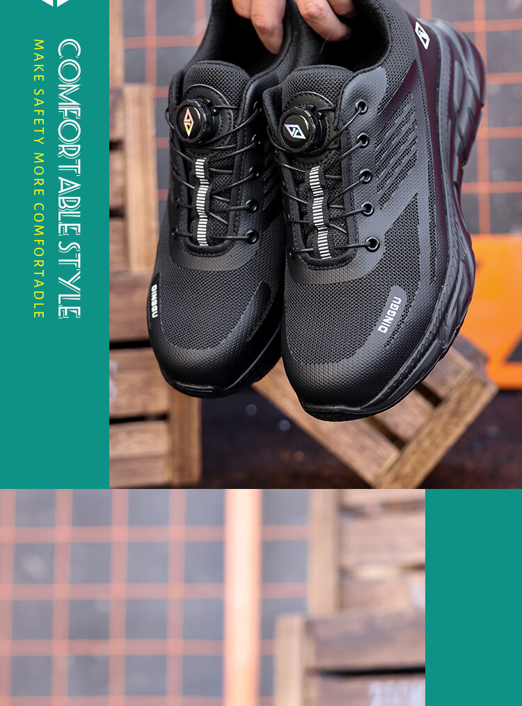 Dinggu Intelligent Buckle Safety Shoes, Lightweight Comfortable Work Shoes, [Best-Selling All-Season Model] JD1322hei39 14