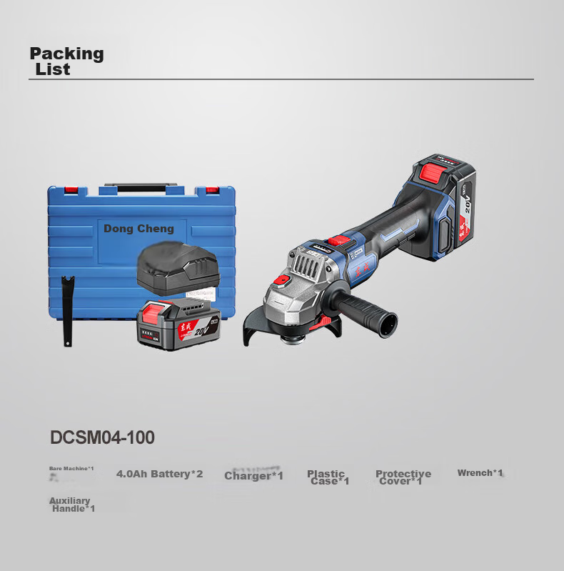 Dongcheng Brushless DCSM04-100E Cordless Angle Grinder, Lithium Battery Grinding Machine, Cutting Machine, Polishing Machine, Household Hand Grinder 20