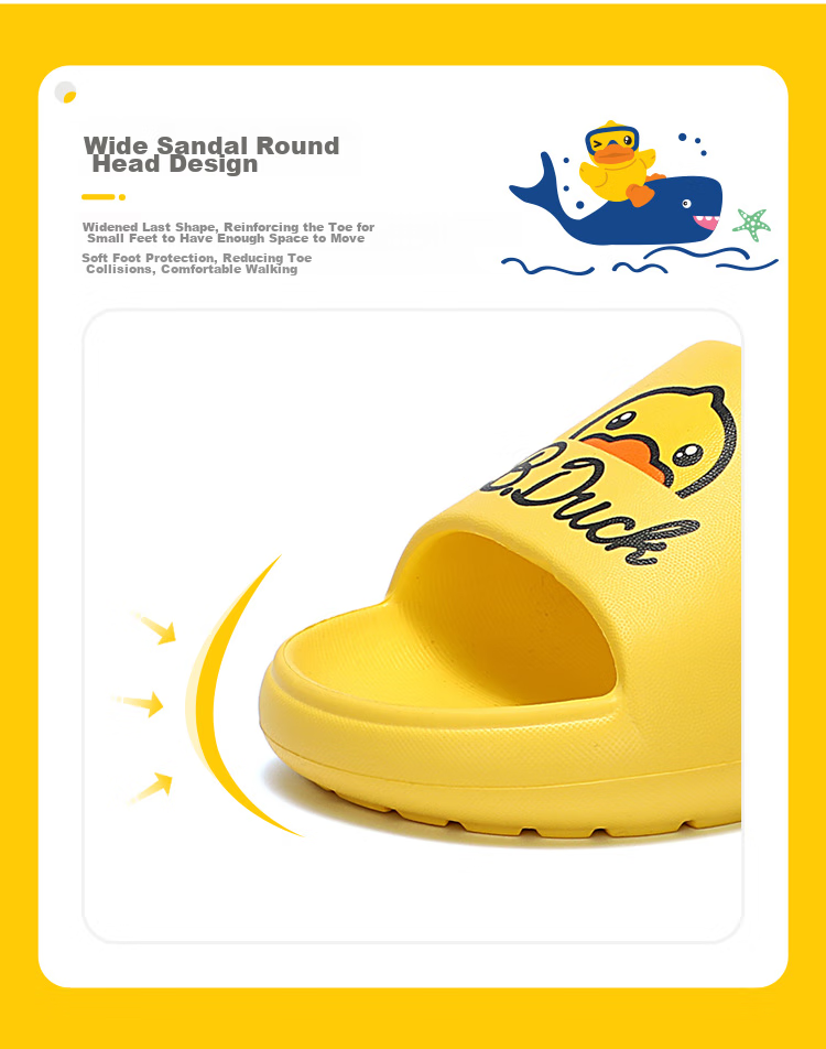 B.Duck Children's Slippers, Boys And Girls Sandals, Indoor Home Shoes for Older Kids, Trendy 5943 Moonlight Color, Size 40 7