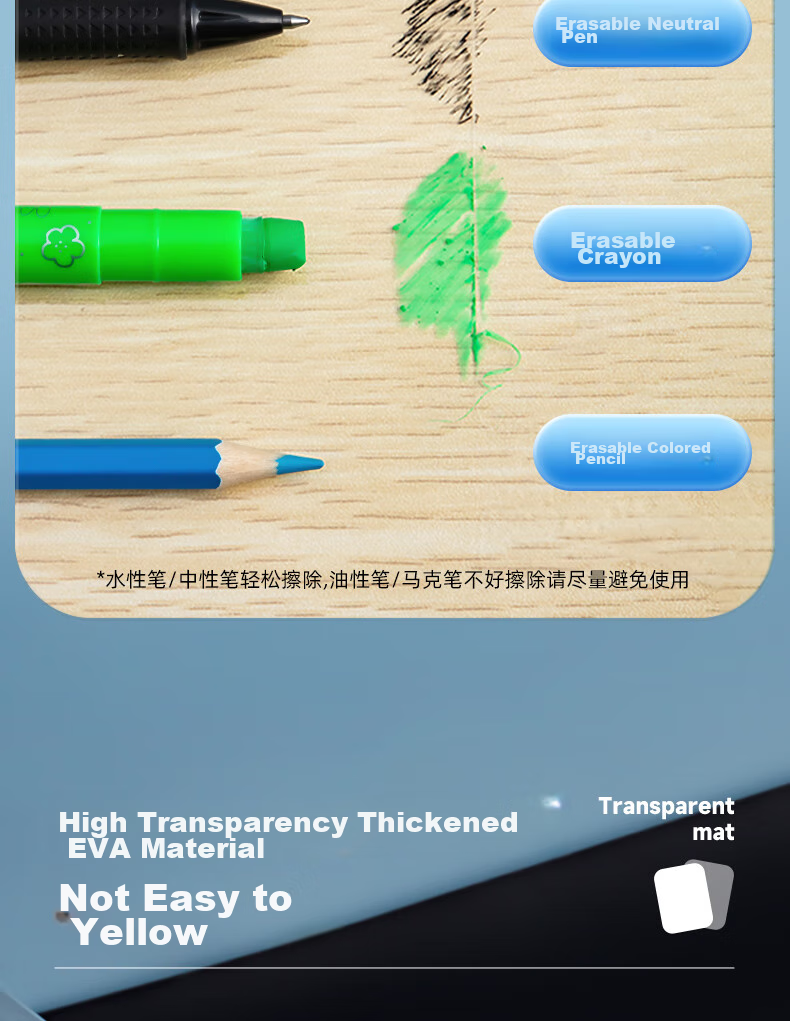 M&G Stationery A4 Exam Writing And Drawing Pad for Primary School Students, Soft Transparent Desk Mat for Study, Specialized for Exams, Suitable for Civil Service Exams, Postgraduate Entrance Exams, High School Entrance Exams, National Exams EVA 15