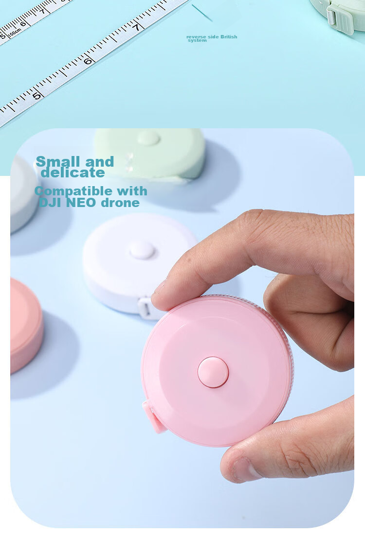 Siyicai Mini Tape Measure for Students, Soft Measuring Tape for Height And Body Measurements, Automatic Retractable Easy-To Clothing Measuring Tool, Nordic Pink 1.5 Meters 6