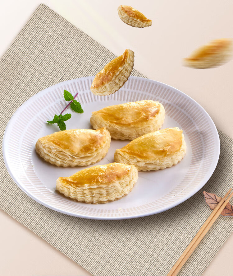 万小点 港式千层榴莲酥180g(6个) 鲜榴莲肉广式点心方便菜浦之灵