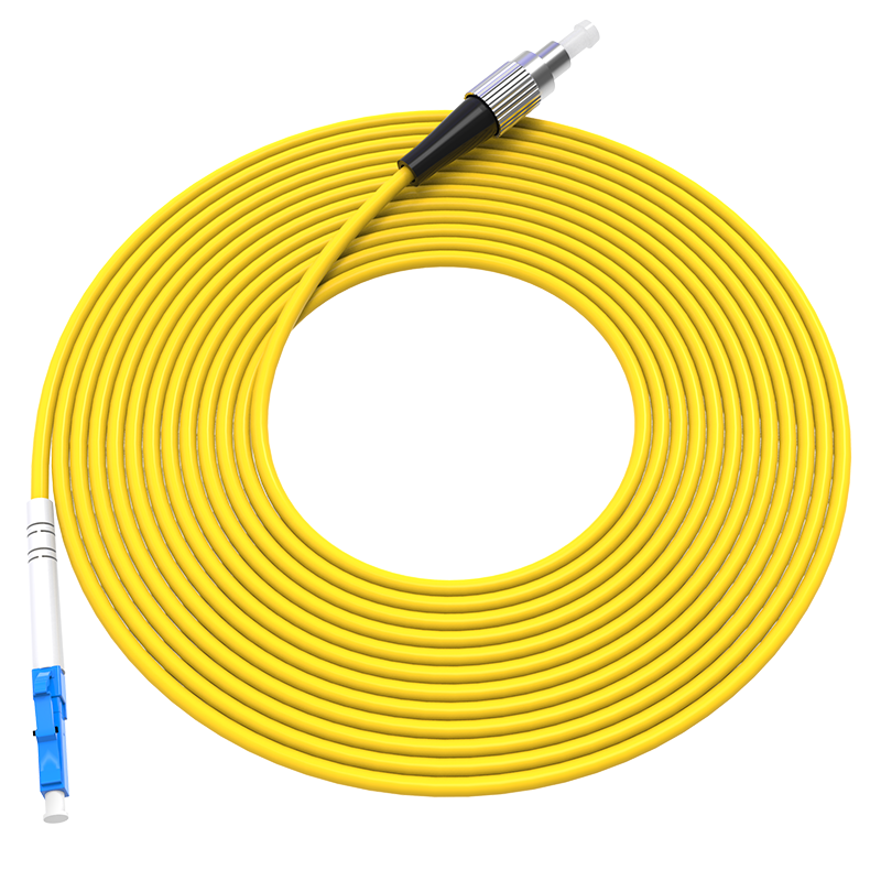 Nokoxin Telecom Grade Single-Mode Single-Core Fiber Optic Patch Cord Home Fiber Extension Cable Optical Transceiver Pigtail Custom Length Support UPC Connector 1m LC-FC