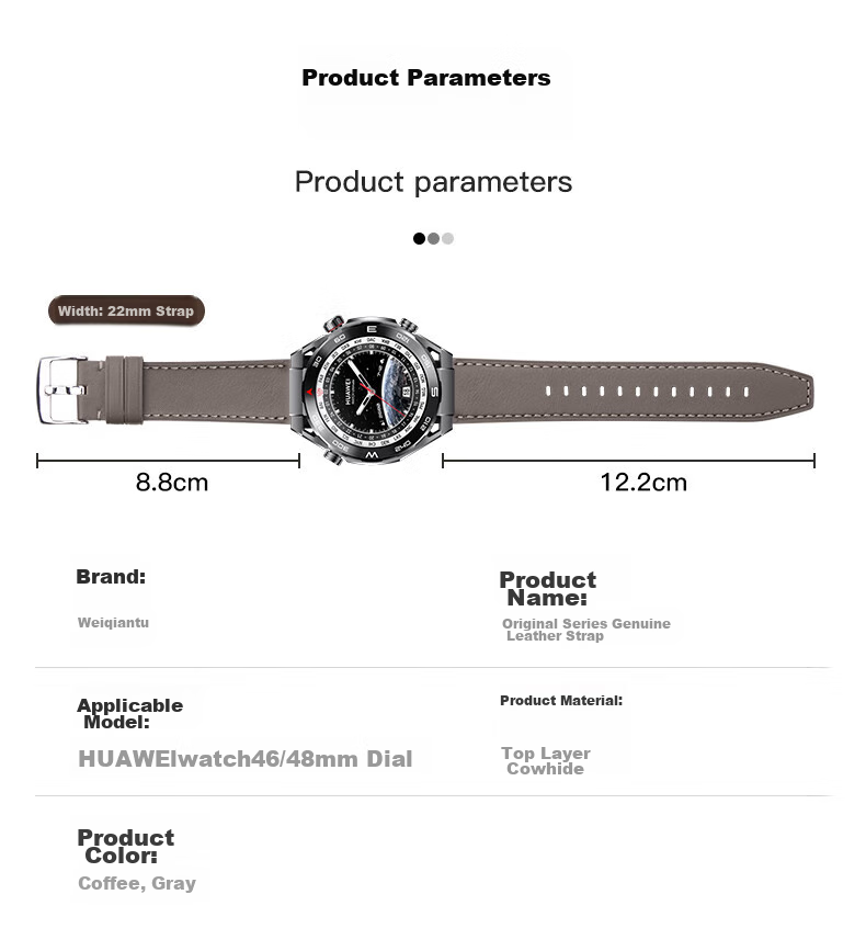 Weiqiantu [Over 1 Million Sold] Leather Watch Strap Compatible with Huawei GT7/GT6/GT5/Pro/Watch6/5/4/pro/buds2/gt3, Genuine Leather Extraordinary Master Style for Men And Wome 6