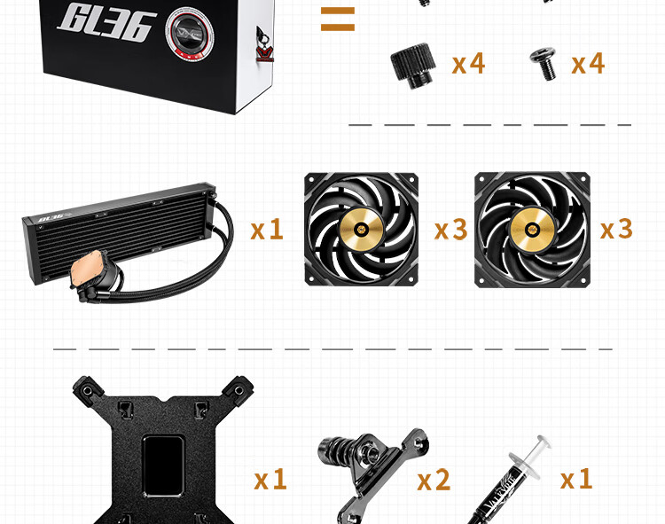 VALKYRIE A360 VK All-In CPU Water Cooler, Multi-Platform Brackets, Supports LGA1700, ARGB Lighting Effects, Hidden Cable Management 15