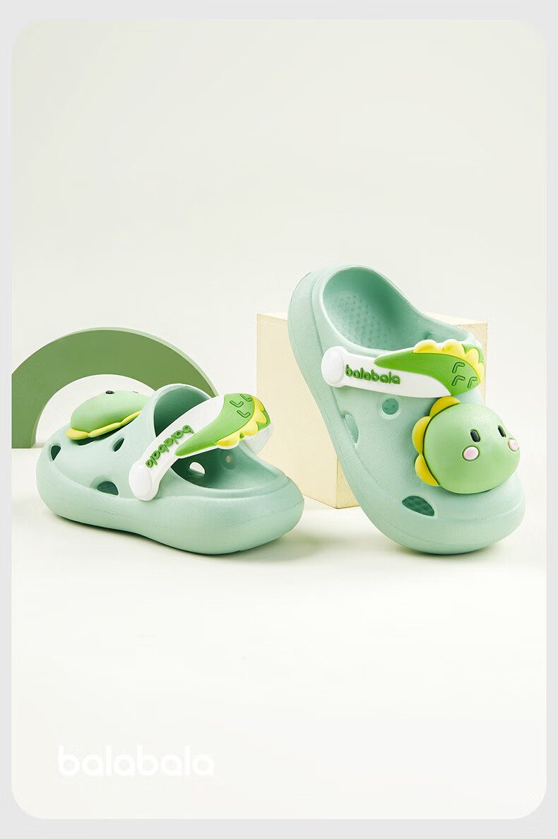 BALABALA Children's Perforated Shoes, Girls' Summer Soft-Soled Baby Slippers, for Ages 3-6, Bathing, Indoor Home Use, Boys' Sandals 5
