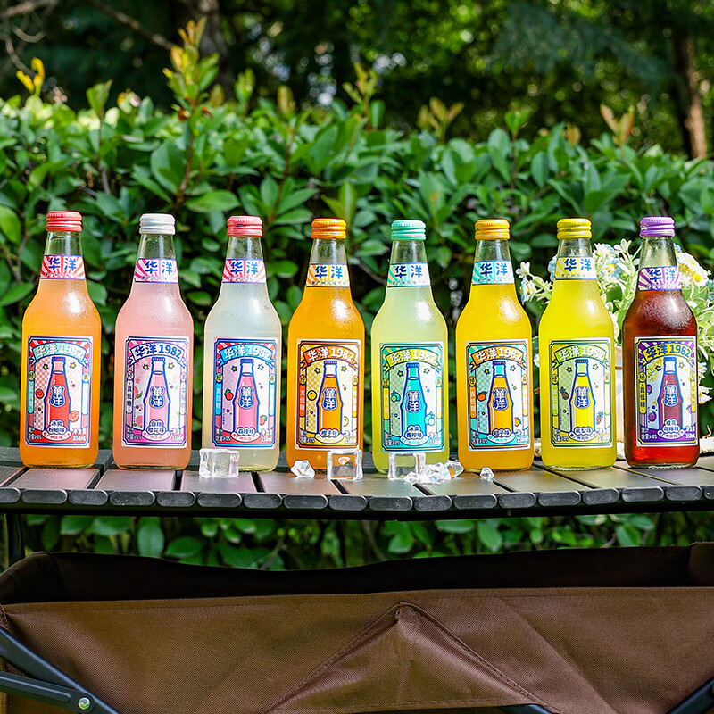 华洋1982汽水 果汁型碳酸饮料四会沙糖桔味358ml*20瓶低糖饮品