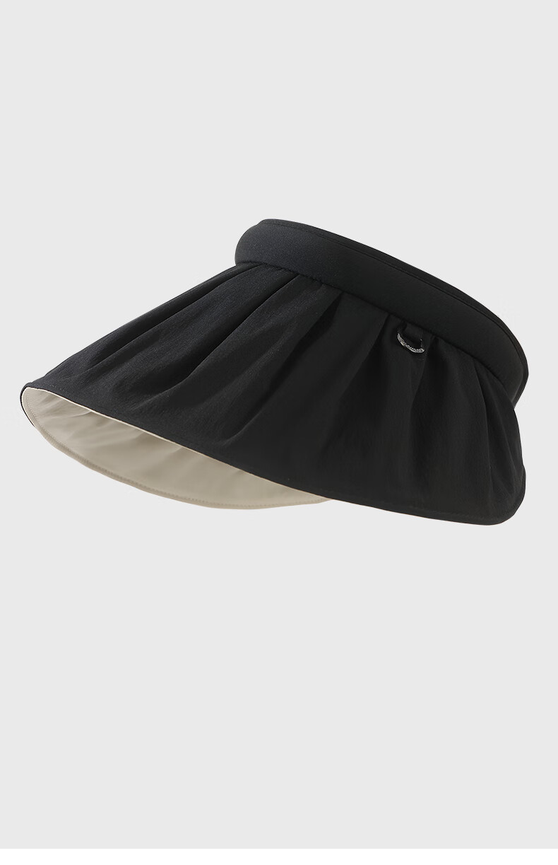 MISSION UV Black Sun Protection Hat for Women, Sun Visor Cap, Shell-Style Visor Hat, Summer Face-Covering UV Protection Wide Brim Hat 19