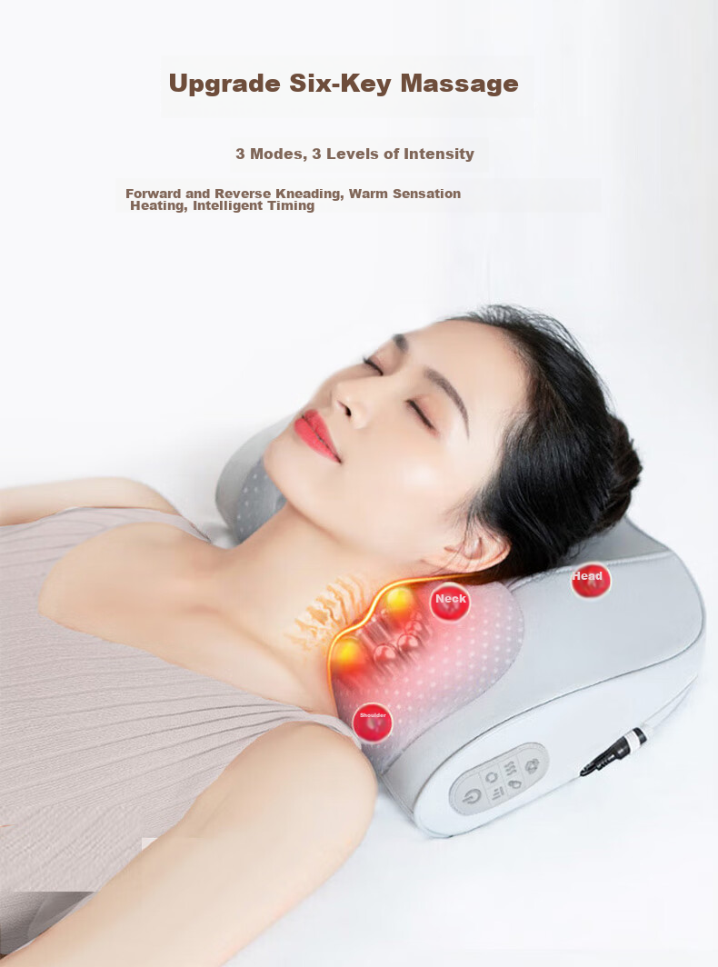 AUX Cervical Massager Pillow Z99 Gray (Upgraded Gift Box Edition), Waist Neck Shoulder Back Massager, Massage Cushion, Mid-Autumn Festival Gift 4