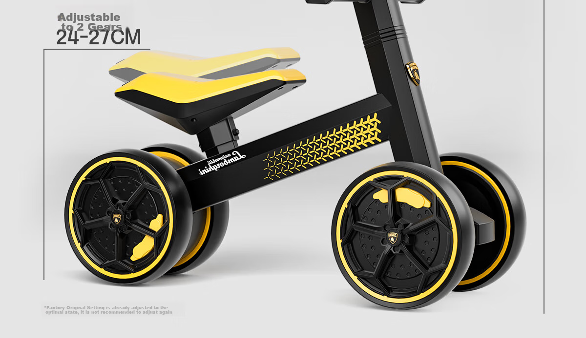 AUTOMOBILI LAMBORGHINI Children's Balance Bike for Ages 1-3, Anti-Rollover Baby Toy, National Day Birthday First Birthday Gift, Gliding Walker 4