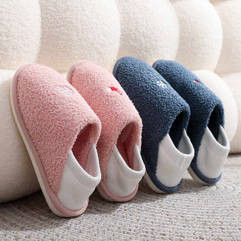 GUOLUOFEI Women's Slippers with Heel, Indoor Couple's All-Season Floor Slippers, Two-Way Wear Postpartum Shoes, Dark Blue, Size 39-40