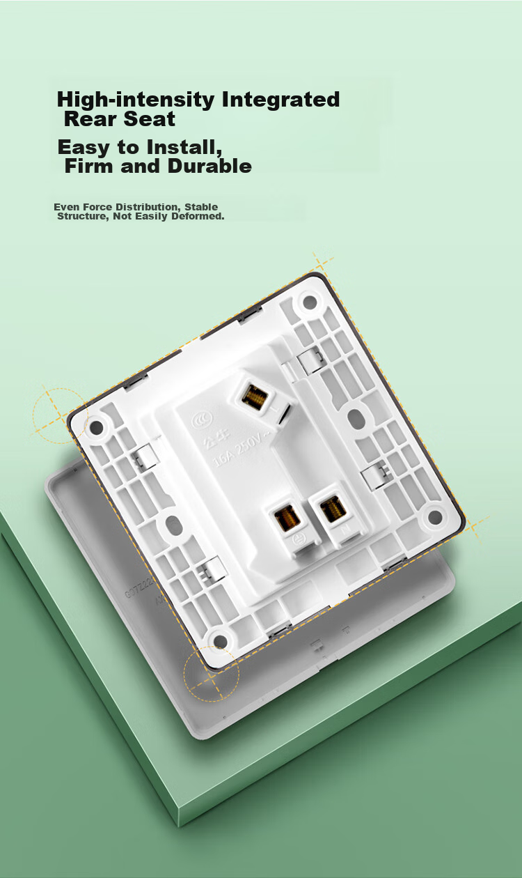 BULL Switch Socket G12 Series 16A with Switch Socket 86-Type Socket Panel G12E204AS Space Gray 9