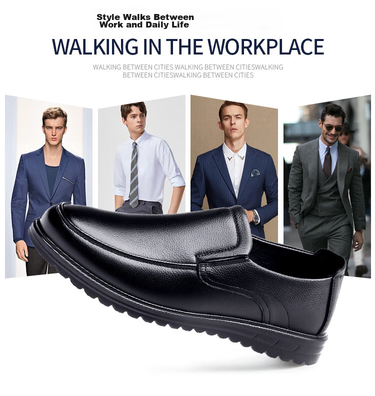 EGCHI Men's Leather Shoes, Business Casual Shoes, Top-Grain Cowhide Slip-On Driving Shoes, C8833, Black, Size 43 4