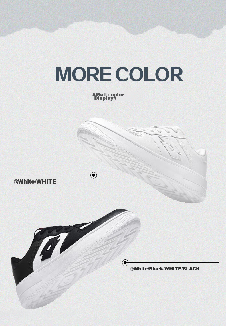 LOTTO Men's Skateboard Shoes with Shock Absorption And Rebound, Soft-Soled Lightweight Versatile Low-Top Casual Sneakers 8035 White/black 41 10