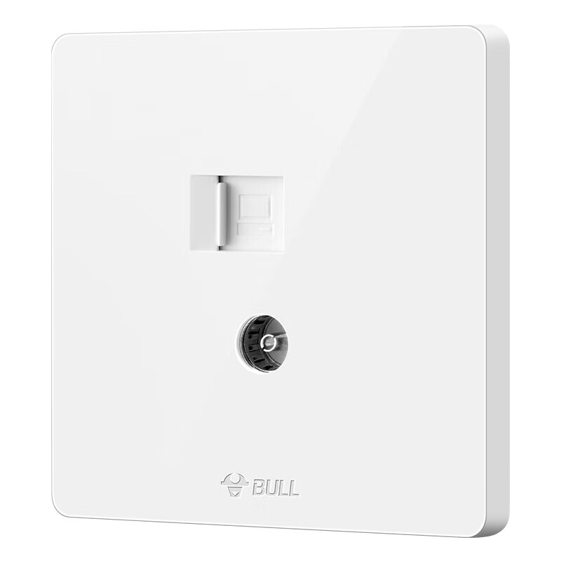 BULL Switch Socket G12 Series Two-Position Computer And TV Socket with 86-Type Panel G12T223 Ivory White
