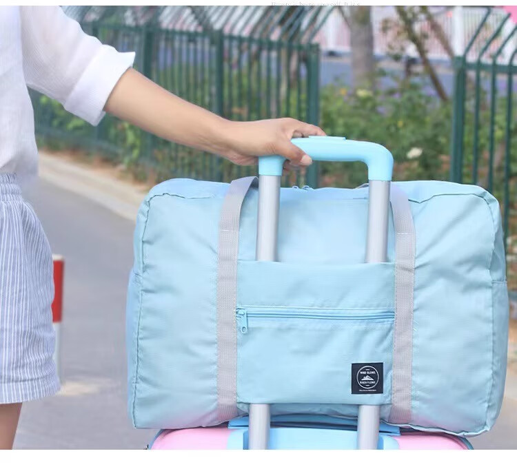 Xinqin Shopping Bag, Foldable Travel Bag, Handheld Storage Bag, Picnic Bag, Portable Shoulder Bag for Travel, Large Size, Pink 9