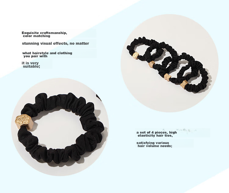 CHIMERA 4 Ponytail Hair Ties, Simple Glazed Heart-Shaped Hair Bands, Hair Ties for Women, Mid-Autumn Festival Gift 18