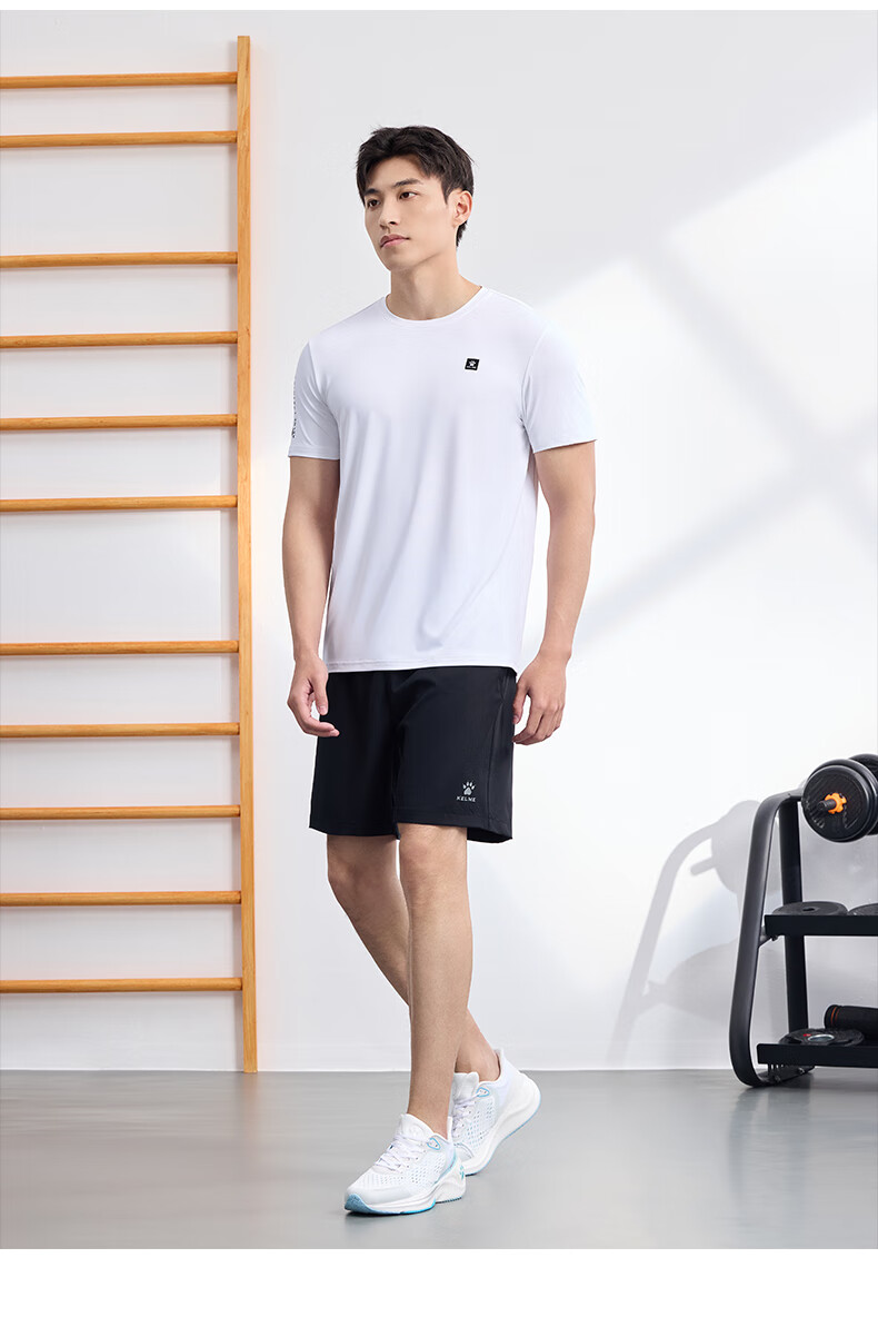 KELME Men's Sports Shorts, Woven Quick-Dry Training Running Shorts, Lightweight Breathable Knee-Length Shorts, Black, XL 22
