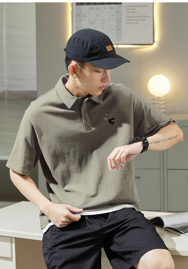 TonLion 2026 Autumn And Winter Men's Polo Shirt, Short Sleeves, Left Chest Embroidery, Small Details 12