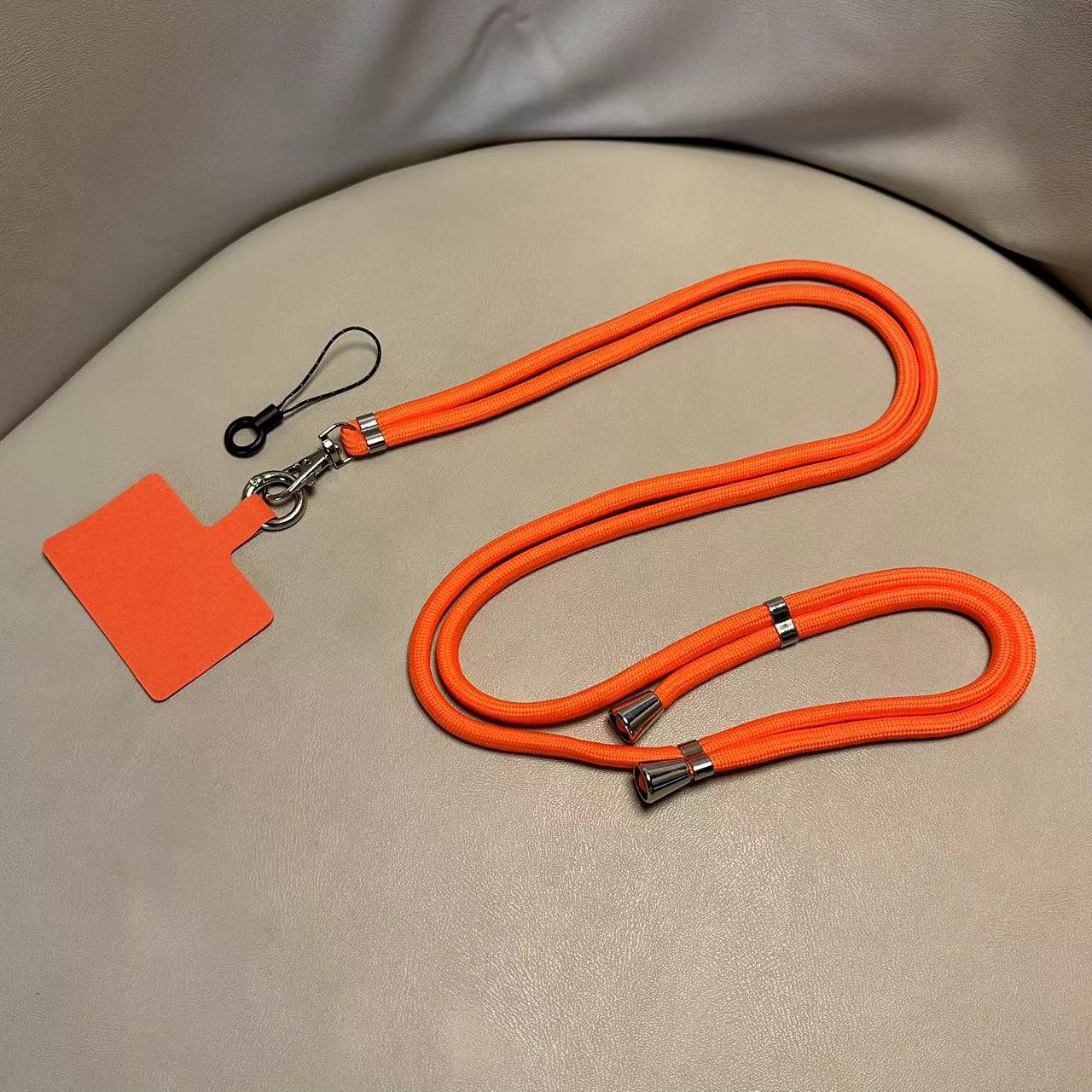 Dipuer Phone Strap Neck Strap Crossbody Adjustable Retractable Anti-Loss Universal Phone Case Durable Long Style Bright Orange [Ring Holder + Clip] 14