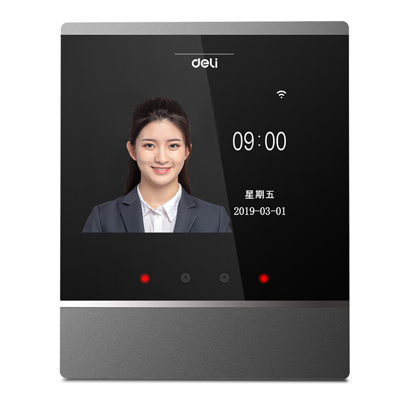 Deli Attendance Machine, Facial Recognition Clock-In Device, Smart Cloud Attendance System, WiFi Connected, Online Management, Real-Time Monitoring, Wall-Mountable Or Standalone DL-D2