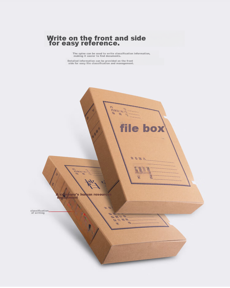 COMIX 10-Pack, 50mm High-Quality Kraft Paper File Boxes, A4 Document Storage Boxes, Office Stationery EAG50-10 5