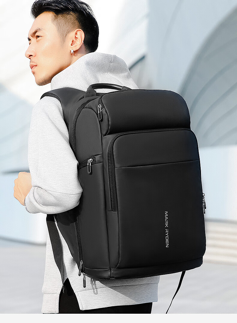 MARK RYDEN Large Capacity Backpack for Men, Laptop Bag, Business Travel Bag, MR7080 Cool Black Enlarged Versio 3