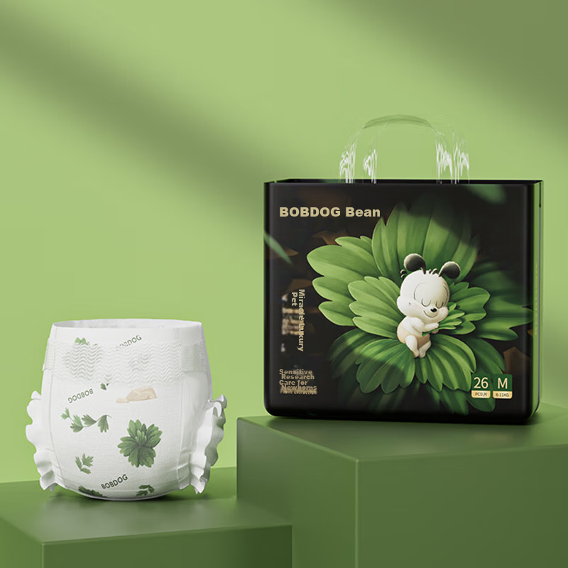 BOBDOG [Recommended by Tang Yixin], Miracle Luxury Diapers M26, Breathable Champion Baby Diapers