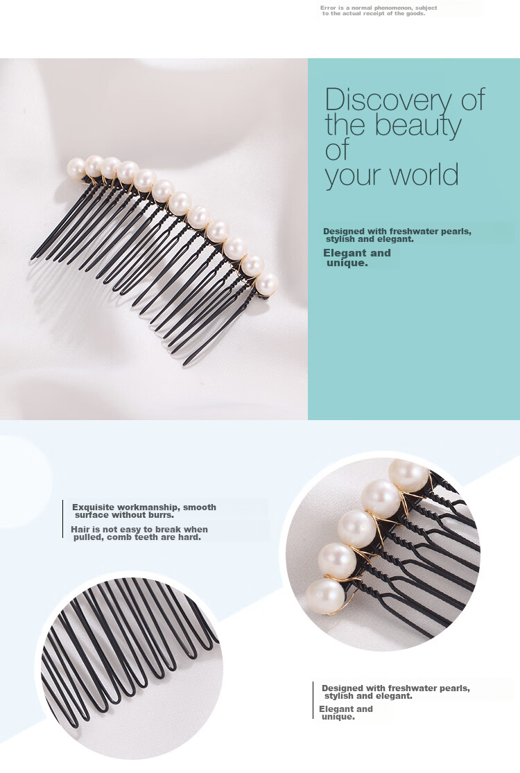 CHIMERA Freshwater Pearl Hair Comb, Bun Maker, Flyaway Hair Tamer, Bangs Clip, High-End Hairpin for Women, Mid-Autumn Festival Gift 3