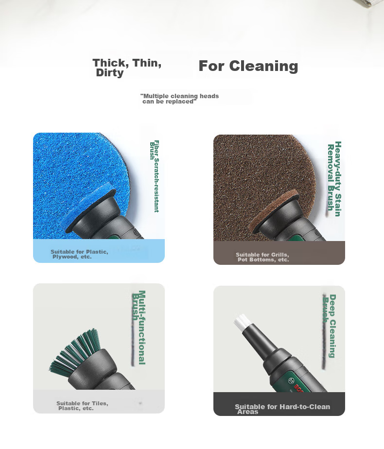 BOSCH Electric Cleaning Brush Waterproof for Glass Tiles Mirror Kitchen Multi-Functional Powerful Cleaning Motor IPX 5 Water Resistant 4