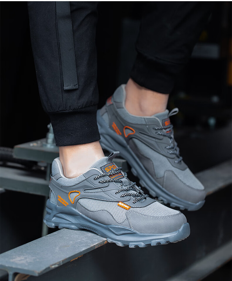 Pinzhide Men's Labor Protection Shoes Metal-Free Plastic Steel Toe Anti-Smash Anti-Puncture Safety Shoes Electrician Insulated 6KV Breathable Non-Slip Work Shoes Gray Size 42 14