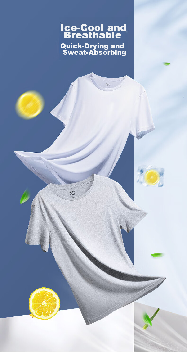 SEPTWOLVES [Soft And Skin-Friendly] Men's Short Sleeve Pure Cotton T-Shirt, Breathable Running Sports 100% Cotton White Tee Loungewear 3