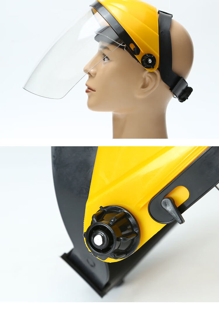 Beifute Welding Helmet, Anti-Spatter, Impact-Resistant Full-Face Protective Mask, Transparent Head-Mounted Welding Goggles [Jingcang Flash Sale], Yellow Top Transparent Mask, Two Pieces 15