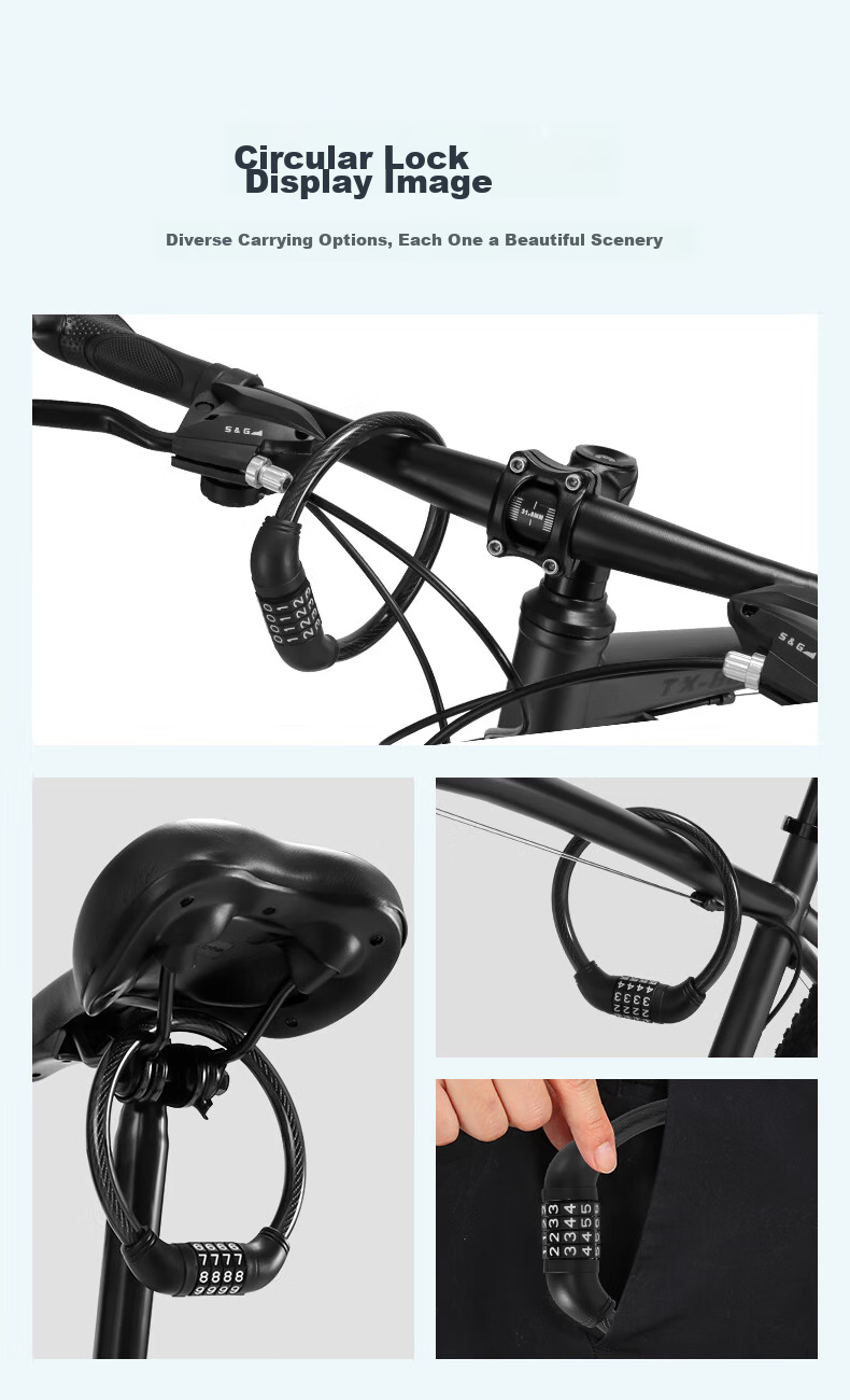 FG FLYING PIGEON Mountain Bike Lock, Ring Lock, Anti-Theft Lock, Universal for Road Bikes And Folding Bikes, 4-Digit Combination Lock 3