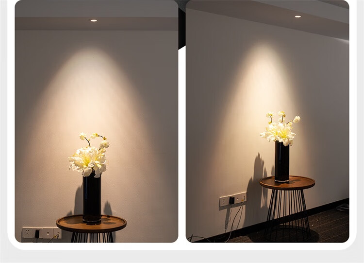 NVC LED Spotlight, Recessed for Home Use, Background Wall Anti-Glare Washer, Small Hill Aluminum Material, White, 7 Watts, Warm White Color Rendering Index Ra98 7