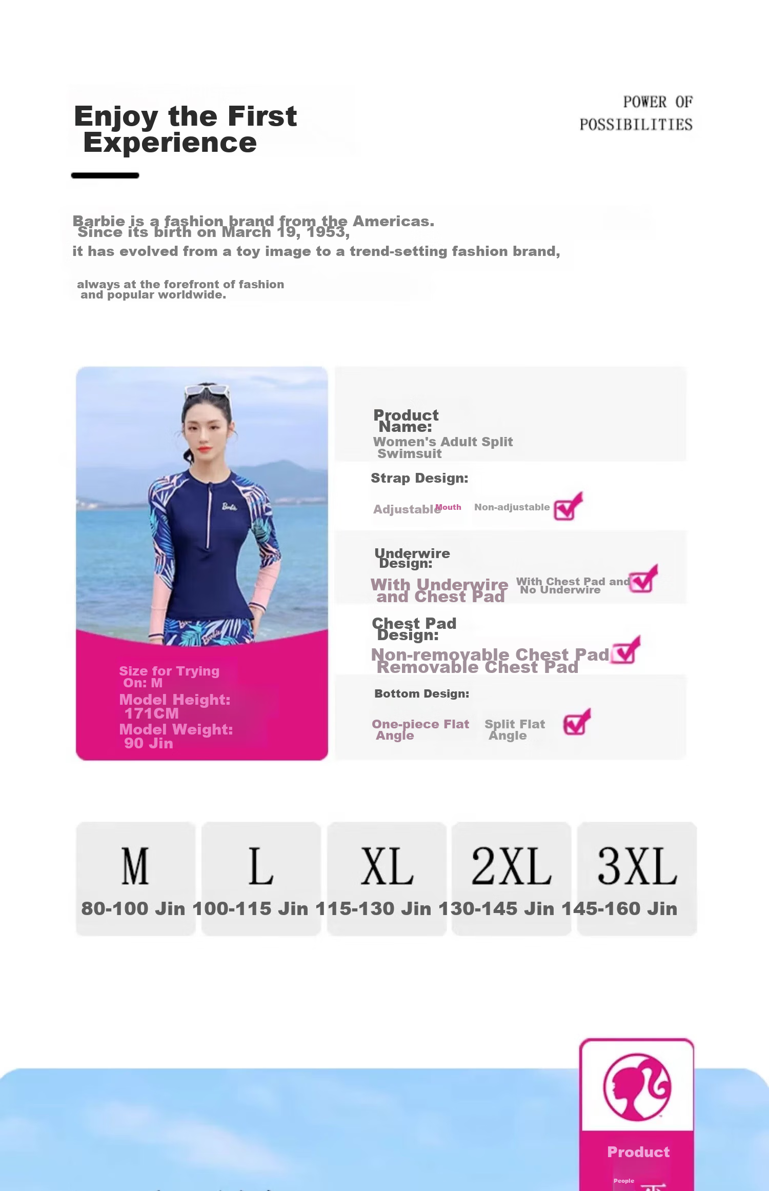 Barbie Sun Protection Two-Piece Swimsuit for Women, Conservative Slimming Long-Sleeve Top And Long Pants Diving Swimwear for Ladies' Beach Vacatio 3